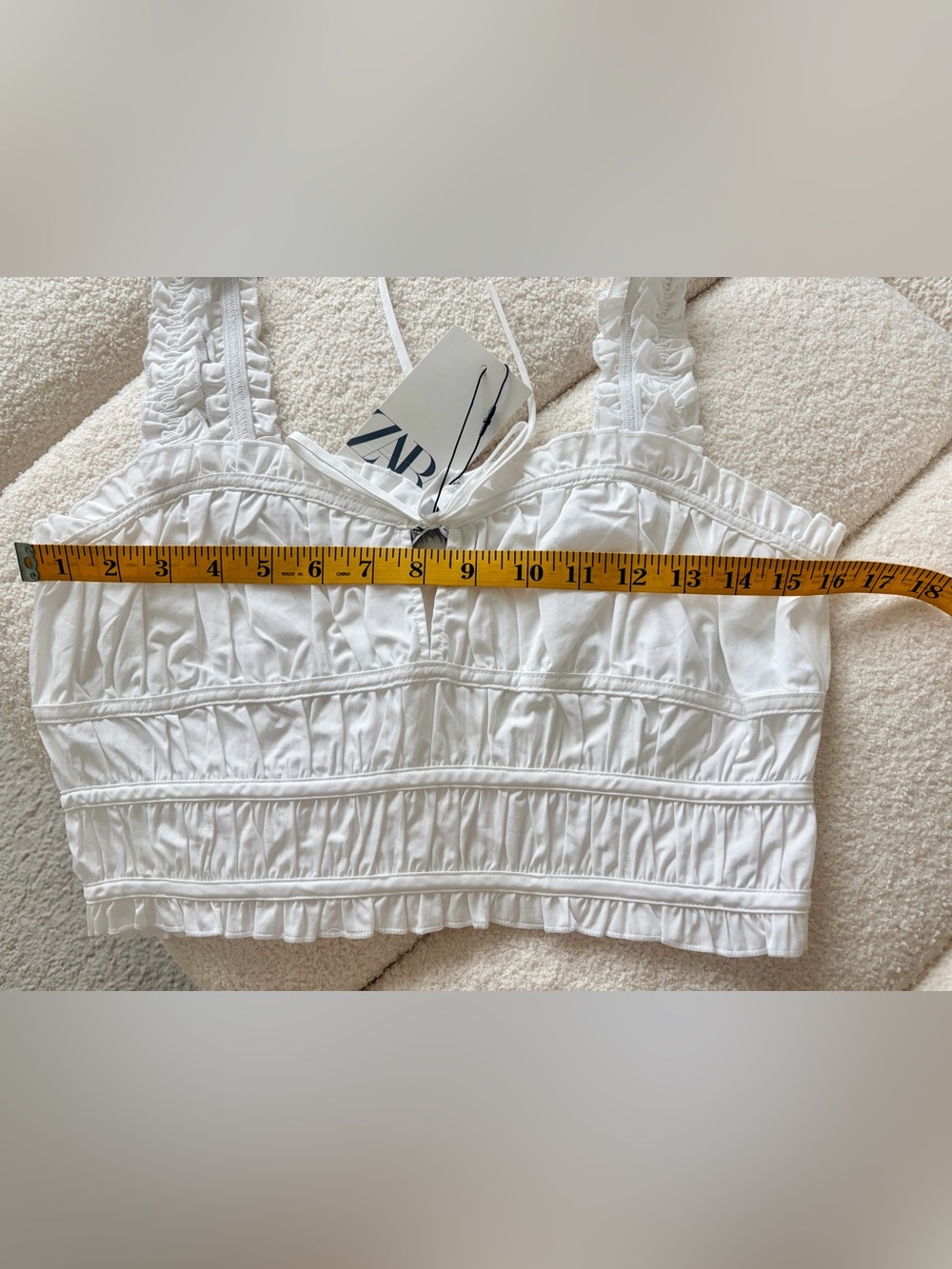 NWT Zara Poplin White Top Size Medium - Picture 3 of 5